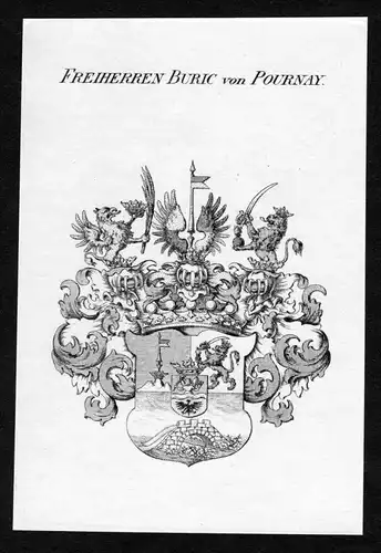 Freiherren Buric von Pournay - Buric von Pournay Wappen Adel coat of arms heraldry Heraldik Kupferstich