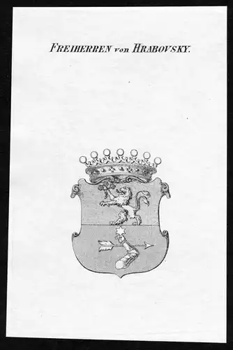 Freiherren von Hrabovsky - Hrabovsky Wappen Adel coat of arms heraldry Heraldik Kupferstich