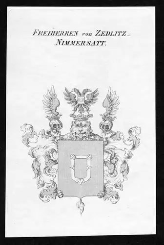 Freiherren von Zedlitz-Nimmersatt - Zedlitz Nimmersatt Wappen Adel coat of arms heraldry Heraldik Kupferstich