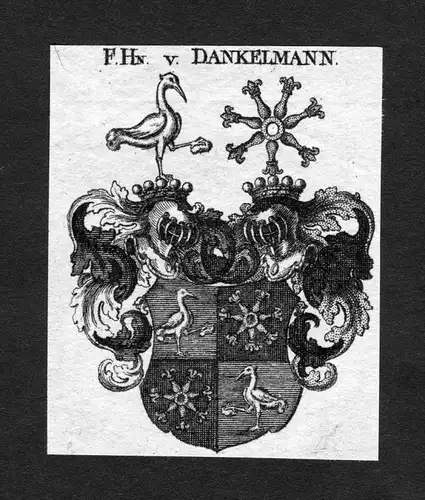 Dankelmann - Dankelmann Danckelmann Wappen Adel coat of arms heraldry Heraldik Kupferstich
