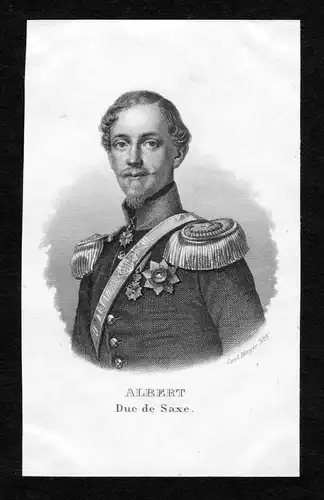 Albert Duc de Saxe - Albert Albrecht von Sachsen Herzog Portrait  engraving