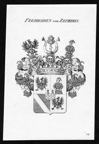Freiherren von Zephiris - Zephiris Wappen Adel coat of arms heraldry Heraldik Kupferstich