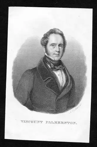 Viscount Palmerston - Henry John Temple Viscount Palmerston Portrait  engraving