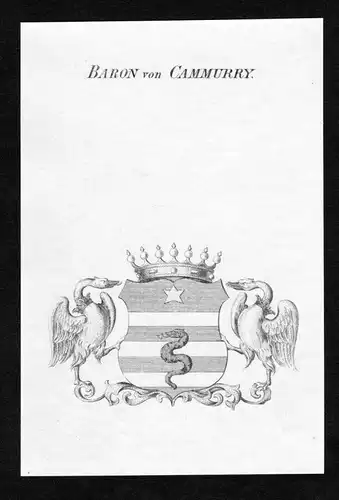 Baron von Cammurry - Cammurry Wappen Adel coat of arms heraldry Heraldik Kupferstich