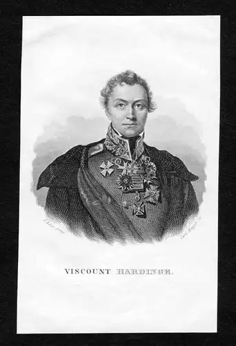 Viscount Hardinge - Henry Hardinge Viscount Govenor-General India Portrait  engraving