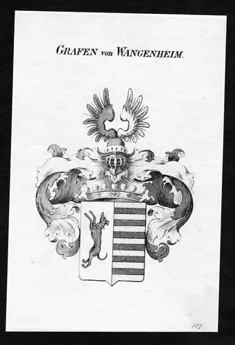 Grafen von Wangenheim - Wangenheim Wappen Adel coat of arms heraldry Heraldik Kupferstich