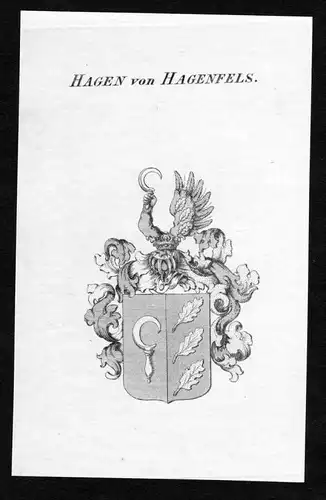 Hagen von Hagenfels - Hagen von Hagenfels Wappen Adel coat of arms heraldry Heraldik Kupferstich