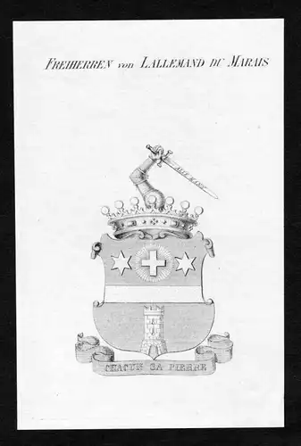 Freiherren von Lallemand Du Marais - Lallemand du Marais Wappen Adel coat of arms heraldry Heraldik Kupferstic