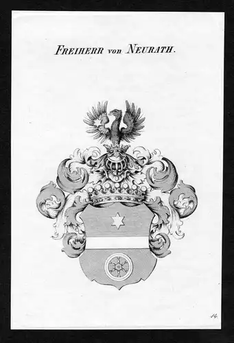 Freiherren von Neurath - Neurath Wappen Adel coat of arms heraldry Heraldik Kupferstich