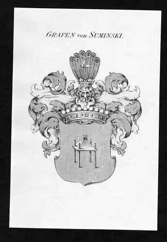 Grafen von Suminski - Suminski Wappen Adel coat of arms heraldry Heraldik Kupferstich