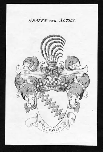 Grafen von Alten - Alten Wappen Adel coat of arms heraldry Heraldik Kupferstich