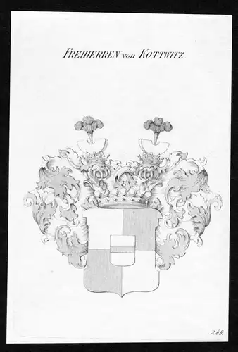 Freiherren von Kottwitz - Kottwitz Kotwitz Kotwitzs Wappen Adel coat of arms heraldry Heraldik Kupferstich
