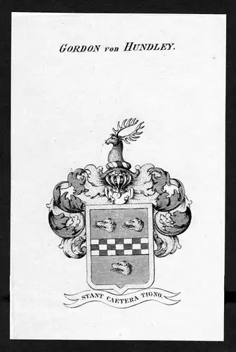 Gordon von Hundley - Gordon Hundley Wappen Adel coat of arms heraldry Heraldik Kupferstich
