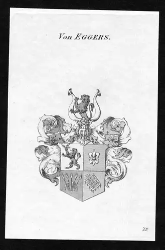 Von Eggers - Eggers Wappen Adel coat of arms heraldry Heraldik Kupferstich