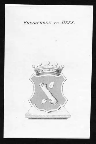 Freiherren von Bees - Bees Wappen Adel coat of arms heraldry Heraldik Kupferstich