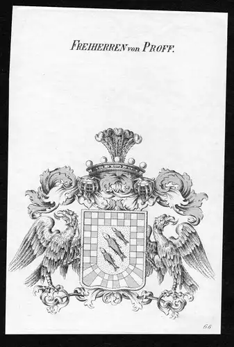 Freiherren von Proff - Proff Proff zu Irnich Wappen Adel coat of arms heraldry Heraldik Kupferstich