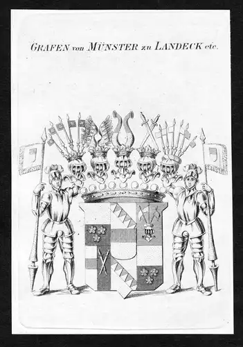 Grafen von Münster zu Landeck - Münster Muenster Landeck Wappen Adel coat of arms heraldry Heraldik Kupferst