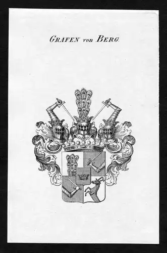 Grafen von Berg - Berg Wappen Adel coat of arms heraldry Heraldik Kupferstich