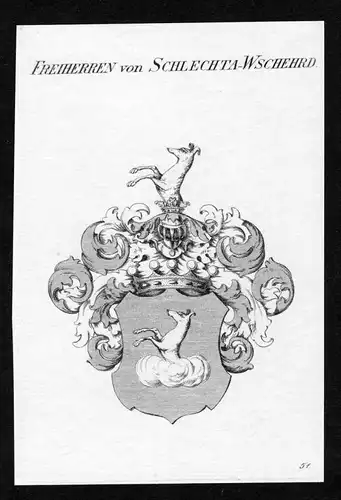 Freiherren von Schlechta-Wschehrd - Schlechta von Wschehrd Wappen Adel coat of arms heraldry Heraldik Kupferst