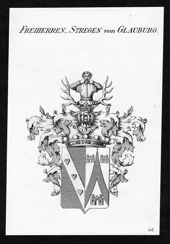 Freiherren Stregen von Glauburg - Stregen von Glauburg Wappen Adel coat of arms heraldry Heraldik Kupferstich