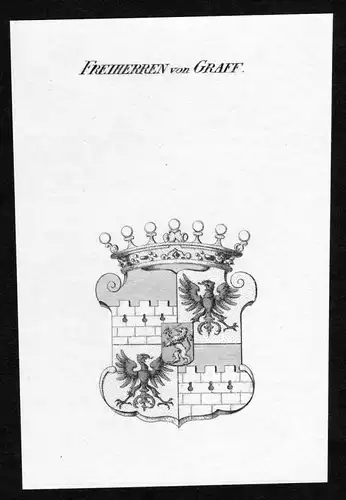 Freiherren von Graff - Graff Wappen Adel coat of arms heraldry Heraldik Kupferstich