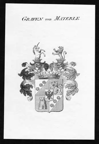 Grafen von Mayerle - Mayerle Wappen Adel coat of arms heraldry Heraldik Kupferstich