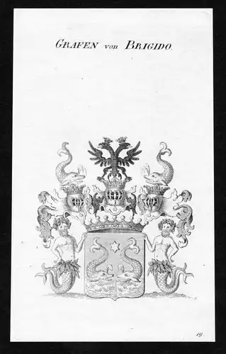 Grafen von Brigido - Brigido Wappen Adel coat of arms heraldry Heraldik Kupferstich