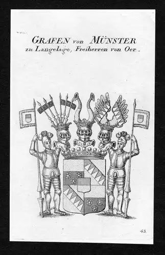 Grafen von Münster zu Langelage, Freiherren von Oer - Münster Muenster Langelage Oer Wappen Adel coat of arm