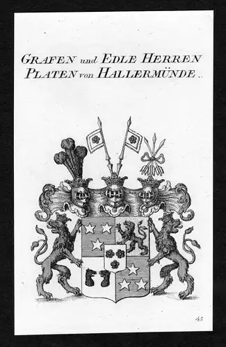 Grafen und Edle Herren Platen von Hallermünde - Platen-Hallermünde Platen-Hallermuende Wappen Adel coat of a