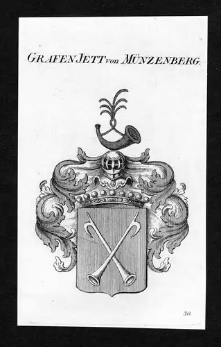 Grafen Jett von Münzenberg - Jett von Münzenberg Muenzenberg Wappen Adel coat of arms Kupferstich  heraldry