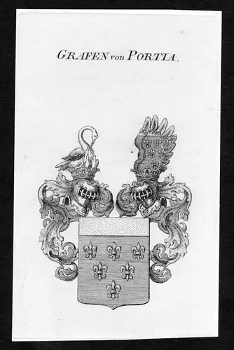 Grafen von Portia - Porcia Porzia Portia Wappen Adel coat of arms Kupferstich  heraldry Heraldik
