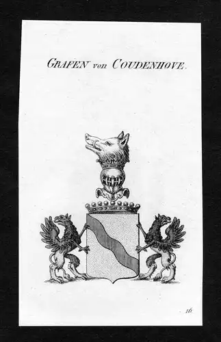 Grafen von Coudenhove - Coudenhove Wappen Adel coat of arms Kupferstich  heraldry Heraldik