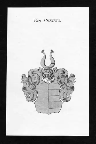 Von Preuss - Preuß Preuss Wappen Adel coat of arms Kupferstich  heraldry Heraldik