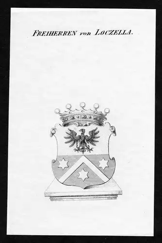 Freiherren von Loczella - Loczella Wappen Adel coat of arms Kupferstich  heraldry Heraldik