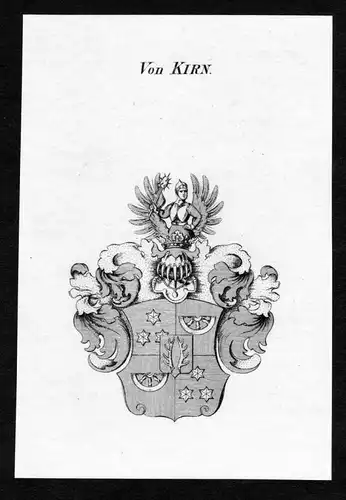 Von Kirn - Kirn Wappen Adel coat of arms Kupferstich  heraldry Heraldik
