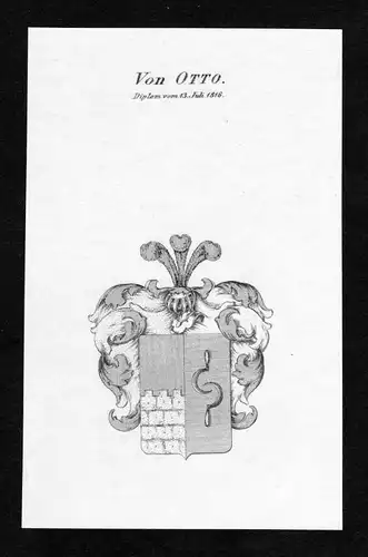 Von Otto - Otto Wappen Adel coat of arms Kupferstich  heraldry Heraldik
