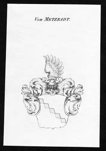 Von Metzradt - Metzradt Metzrad Wappen Adel coat of arms Kupferstich  heraldry Heraldik