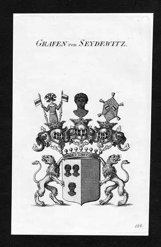 Grafen von Seydewitz - Seydewitz Wappen Adel coat of arms Kupferstich  heraldry Heraldik