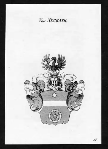 Von Neurath - Neurath Wappen Adel coat of arms Kupferstich  heraldry Heraldik