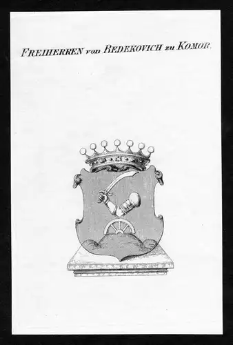 Freiherren von Bedekovich zu Komor - Bedekovich von Komor Wappen Adel coat of arms Kupferstich  heraldry Heral