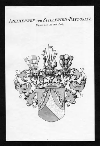 Freiherren von Stillfried-Rattonitz - Stillfried-Rattonitz Wappen Adel coat of arms Kupferstich  heraldry Hera