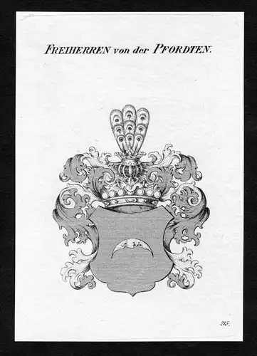 Freiherren von Pfordten - Pfordten Wappen Adel coat of arms Kupferstich  heraldry Heraldik