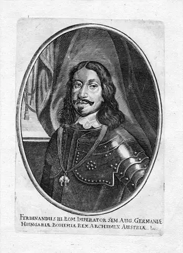 Ferdinandus III Rom. Imperator - Ferdinand III. Holy Roman Emperor Portrait Kupferstich