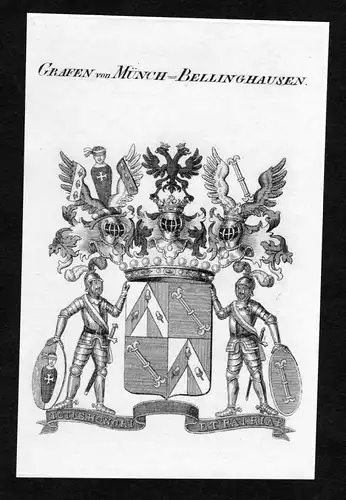 Grafen von Münch-Bellinghausen - Münch-Bellinghausen Muench-Bellinghausen Wappen Adel coat of arms Kupfersti
