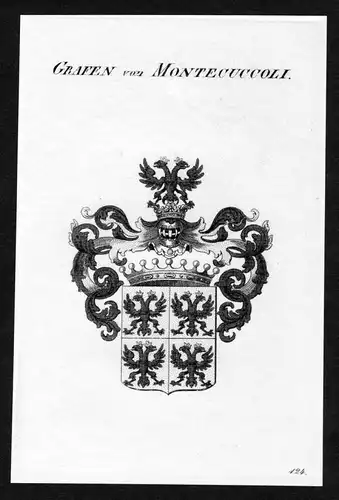 Grafen von Montecuccoli - Montecuccoli Wappen Adel coat of arms Kupferstich  heraldry Heraldik