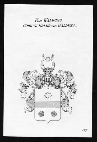 Von Waldung - Jähring Edler von Waldung - - Jähring Jaehring Edler von Waldungen Wappen Adel coat of arms Ku