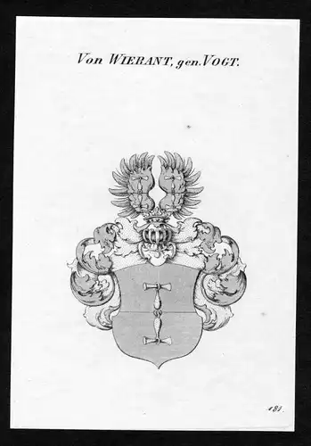 Von Wierant, gen. Vogt - Vogt von Wierant Wappen Adel coat of arms Kupferstich  heraldry Heraldik