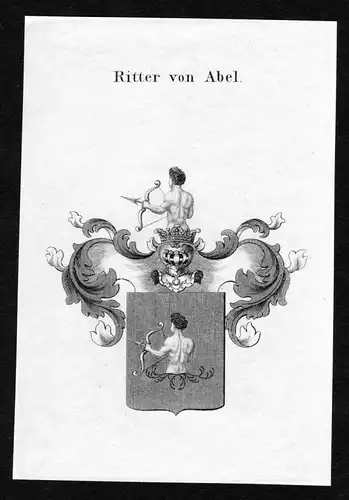 Ritter von Abel - Abel Wappen Adel coat of arms Kupferstich  heraldry Heraldik