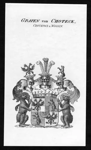 Grafen von Choteck - Chotkowa u. Wognin - - Chotek von Chotkow und Wognin Wappen Adel coat of arms Kupferstich