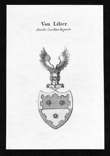 Von Lilier - Lilier Wappen Adel coat of arms Kupferstich  heraldry Heraldik